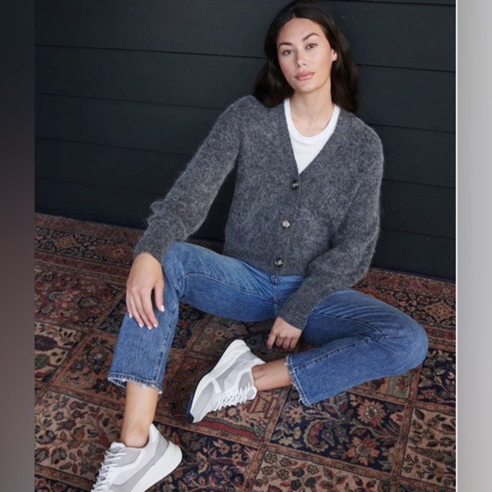 Grey Quince alpaca cropped cardigan